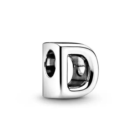 Silver Letter Clear D Charm - Silver Letter Clear D Charm
