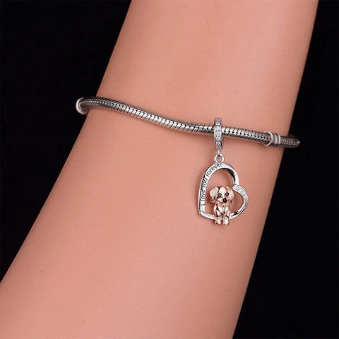 jewlouli dachshund dog pandora charm jewelry fits pandora bracelet