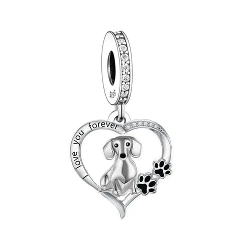 jewlouli dachshund love forever pandora charm jewelry fits pandora bracelet