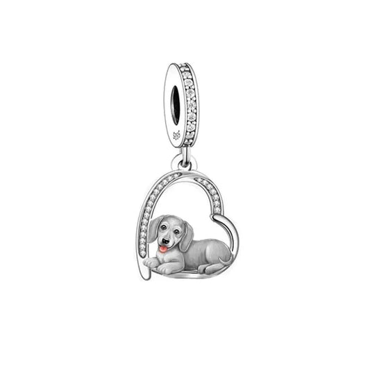 jewlouli dachshund puppy pandora charm jewelry fits pandora bracelet