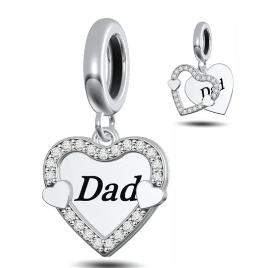 Dad Heart Dangle Charm