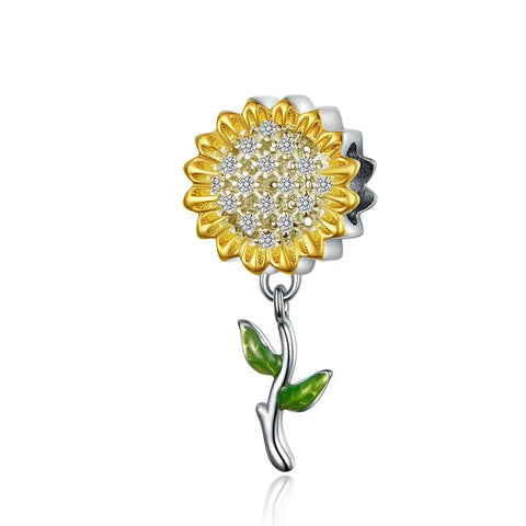 Daisy sunflower Yellow Flower Charm - Daisy sunflower Yellow Flower Charm