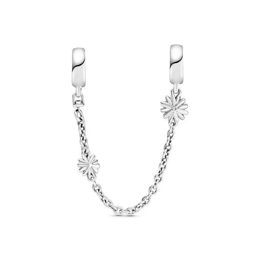 Daisy Flower Safety Chain - Safety chain featuring daisy flowers, adding security and beauty to your bracelet collection.