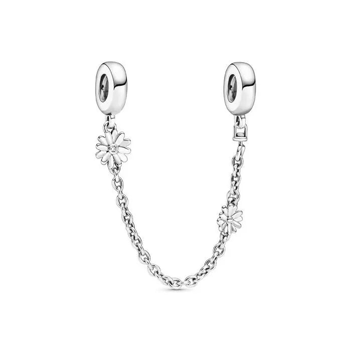 Daisy Flower Safety Chain - Flower safety chain with daisy designs, ensuring your charms stay in place with elegance.