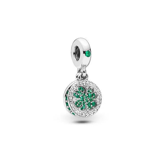 Clover charm with sparkling accents, perfect for bringing luck to charm bracelets