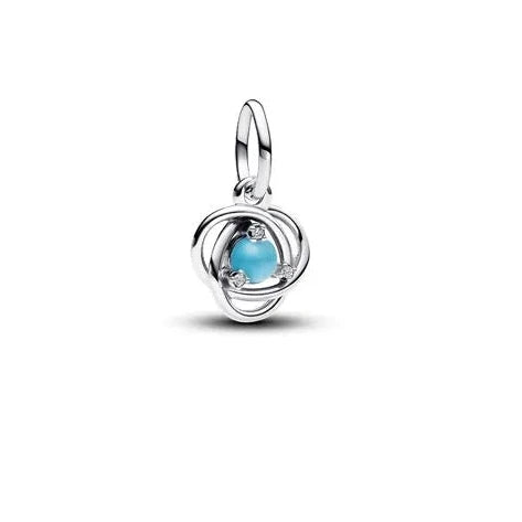 December Turqoise Blue Eternity Circle Dangle Charm