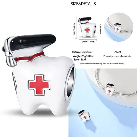 Dentist Tooth Nurse Dangle Pendant Charm