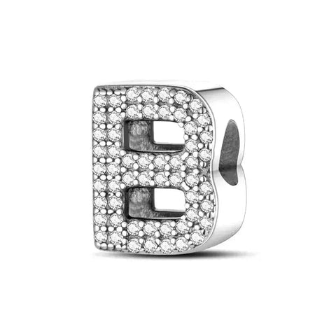 Diamond Letter B Charm - Diamond Letter B Charm