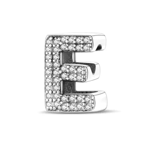 diamond letter e charm