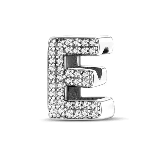 diamond letter e charm