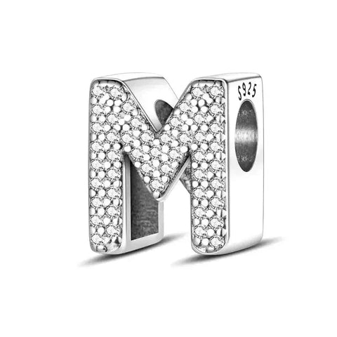 Diamond Letter M Charm - Diamond Letter M Charm