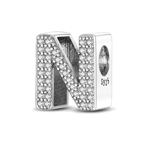 Diamond Letter N Charm - Diamond Letter N Charm