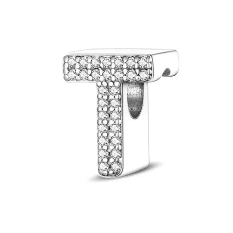 Diamond Letter T Charm