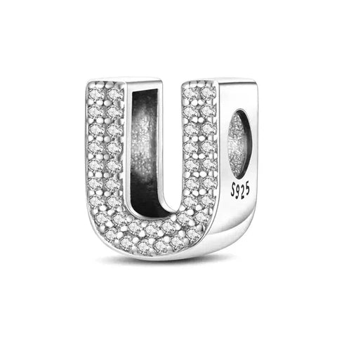 Diamond Letter U Charm - Diamond Letter U Charm
