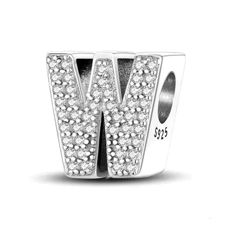 Diamond Letter W Charm