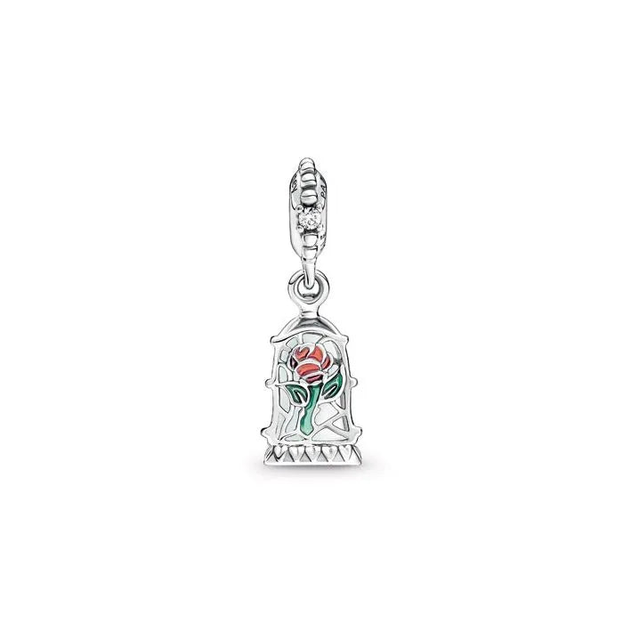 Disney Beauty and the Beast Enchanted Rose Dangle Charm - Charming dangle of the enchanted rose from Beauty and the Beast, a magical addition.