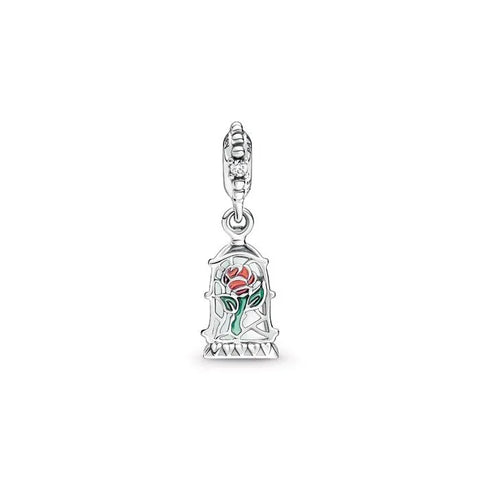 Disney Beauty and the Beast Enchanted Rose Dangle Charm - Charming dangle of the enchanted rose from Beauty and the Beast, a magical addition.