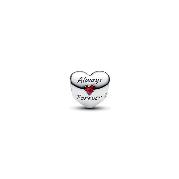 Mickey and Minnie Always Forever Heart Charm - Heart charm featuring Mickey and Minnie, a symbol of love with classic Disney characters