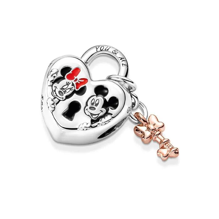 Disney- Mickey Mouse & Minnie Mouse Padlock Charm