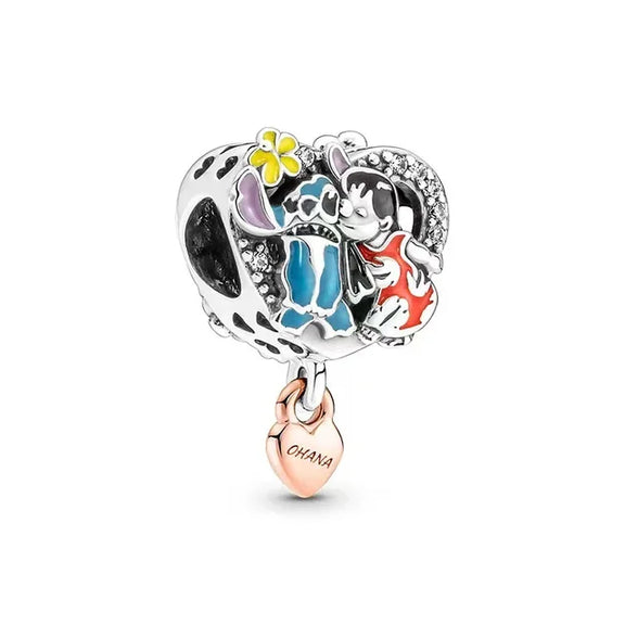 Disney Ohana Lilo & Stitch Inspired Charm - Celestial snowflake charm, a winter-inspired accessory perfect for adding seasonal elegance