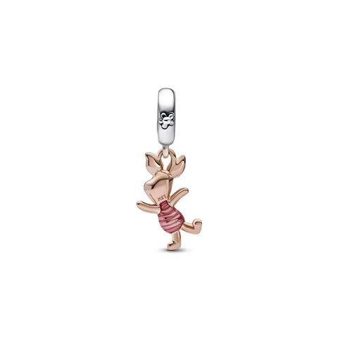 Disney Winnie the Pooh Piglet dangle charm in Pandora Rose, a playful addition for Disney fans