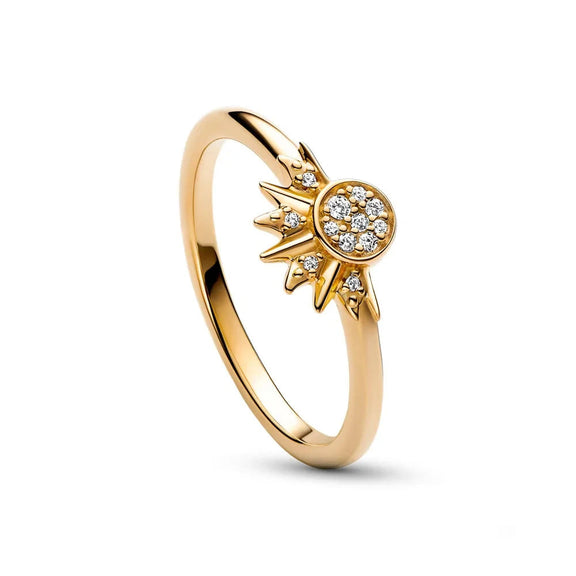 Celestial Sparkling Gold Sun Ring - Celestial Sparkling Gold Sun Ring