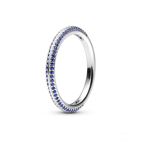 Sterling silver ME Blue Pave Ring