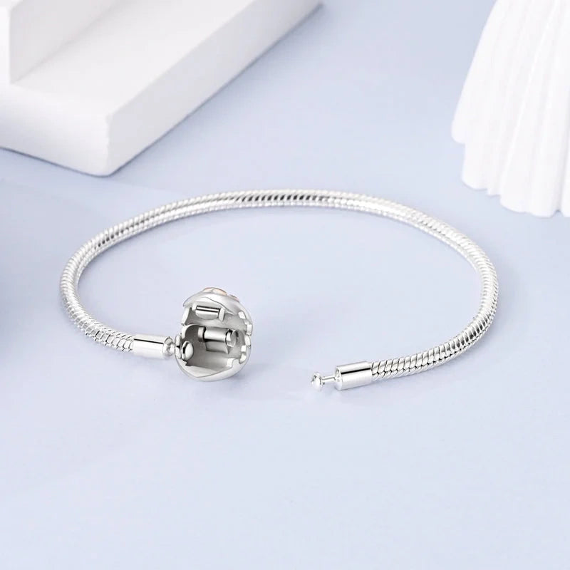 Best Friend Paw Sterling Silver Snake Chain Charm Bracelet