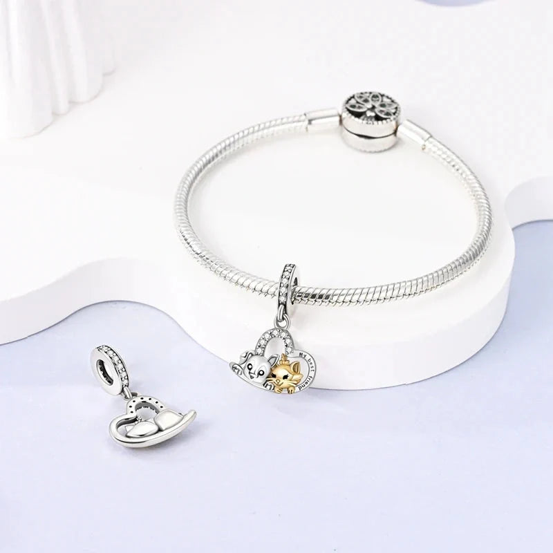 dog-cat-charm fits Pandora bracelet affordable charm Jewelry