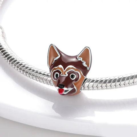 Brown Dog Face Charm - Brown Dog Face Charm