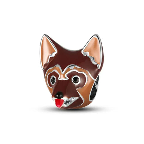 Brown Dog Face Charm