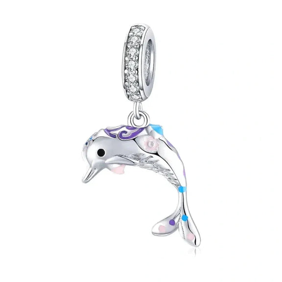 Dolphin Charm - dolphin affordable Jewelry fits Pandora bracelet charm