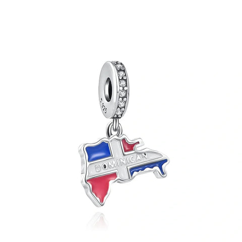 Dominican Republic Map Dangle Charm - Dominican Republic Map Dangle Charm