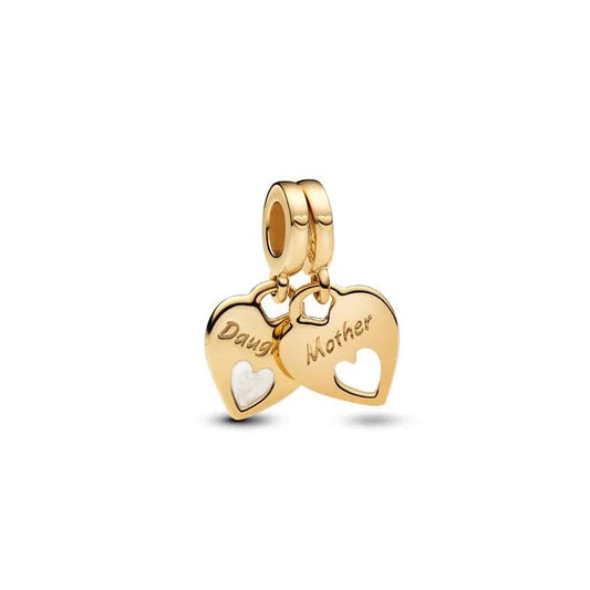Double Heart Split Dangle Charm
