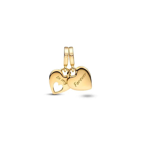 Double Heart Split Dangle Charm