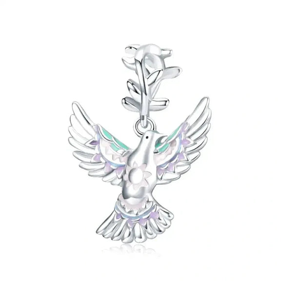 Dove Charm - dove-charm fits Pandora bracelet affordable Jewelry charm