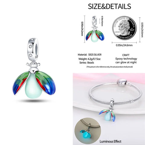 Glow In The Dark Lady Bug Dangle Charm