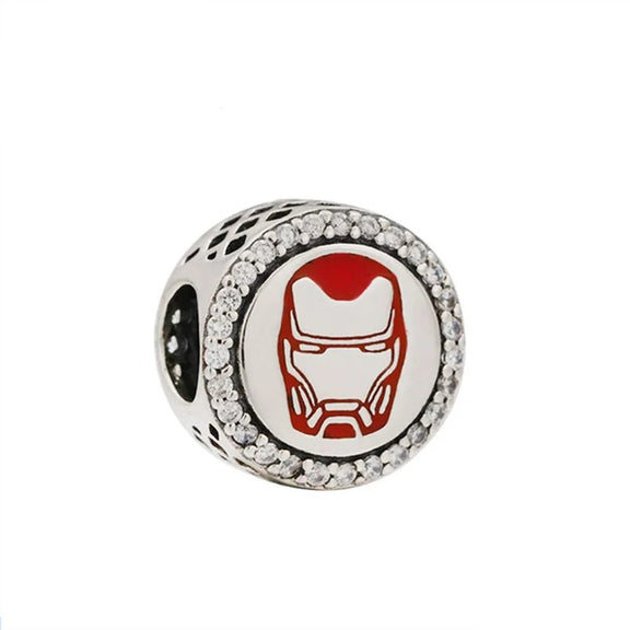 Iron Man Mask Charm - Iron Man mask charm with sparkling stones.