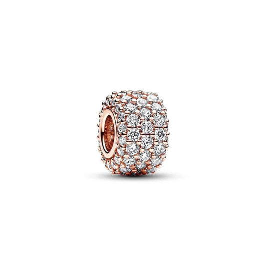 Rose gold charm with pave diamond setting