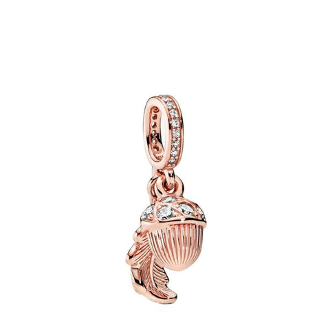 Rose Gold Fish Charm with Sparkling Accents - Fits Pandora - Fish charm in rose gold with sparkling accents, fits Pandora bracelets