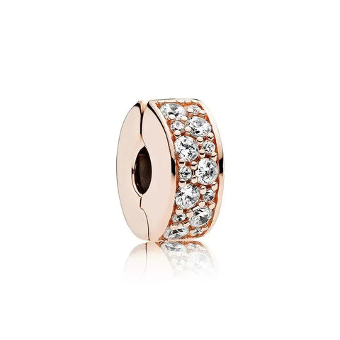 Sparkling Rose Gold Clip Charm with Crystals - Sparkling Rose Gold Clip Charm with Crystals