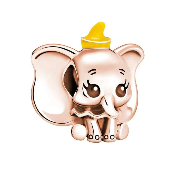 Rose Gold Dumbo Charm with Playful Details – Fits Pandora, Perfect for Adding Whimsical Magic 🐘✨ - Dumbo charm in rose gold with playful details, fits Pandora bracelets