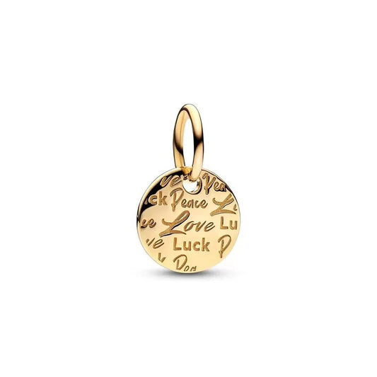 Gold inspirational quote charm