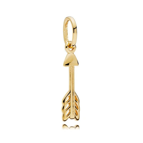 Gold Arrow Charm with Intricate Detailing - Gold arrow charm with intricate detailing