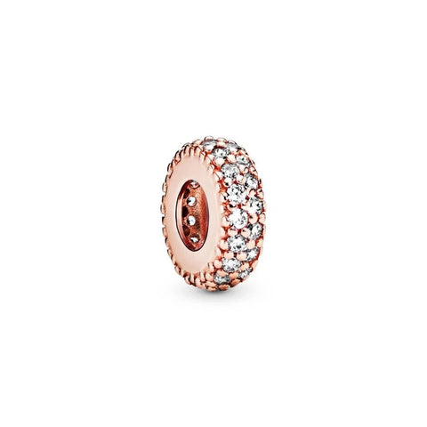 Sparkling Rose Gold Diamond Pave Charm - Rose gold pave charm with sparkling diamonds