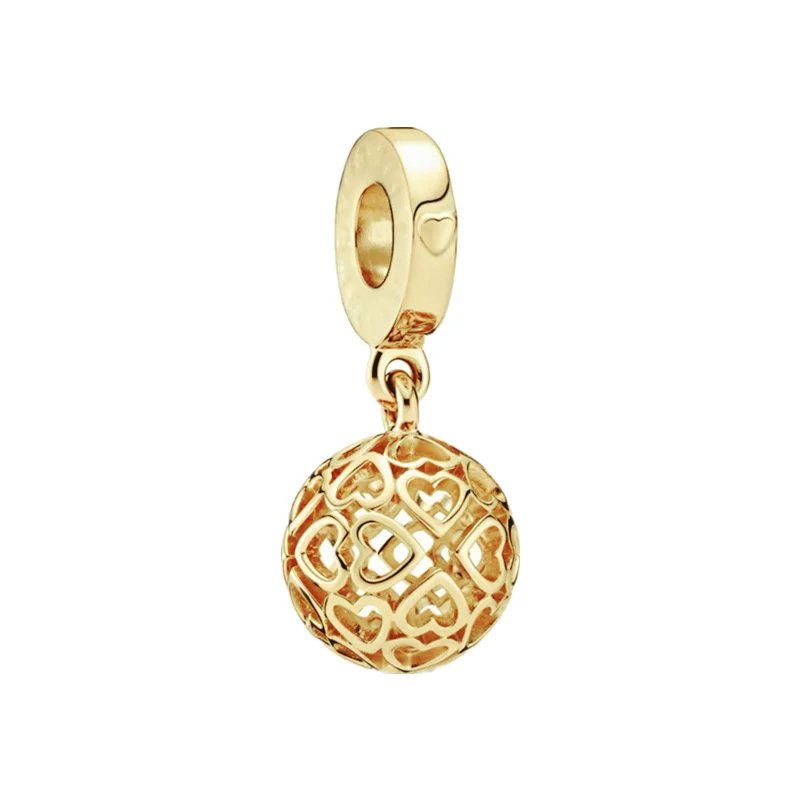 Gold heart sphere charm