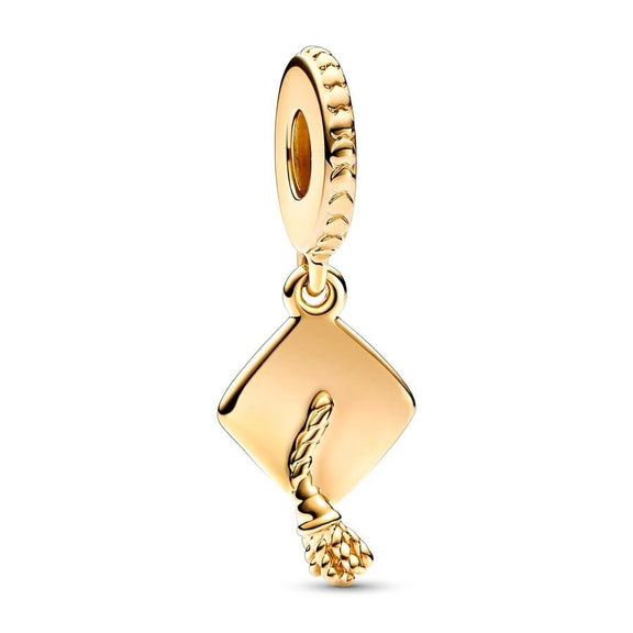 Gold Graduation Cap Charm - Gold graduation cap charm