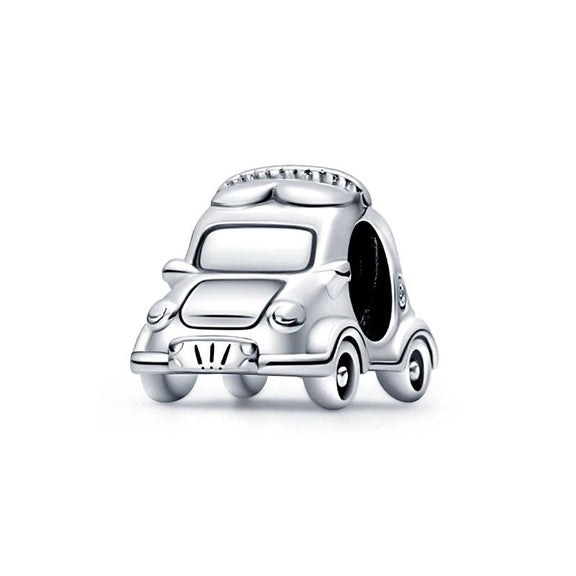 Sterling Silver Car Charm with Detailed Design - Sterling silver car charm with detailed design.