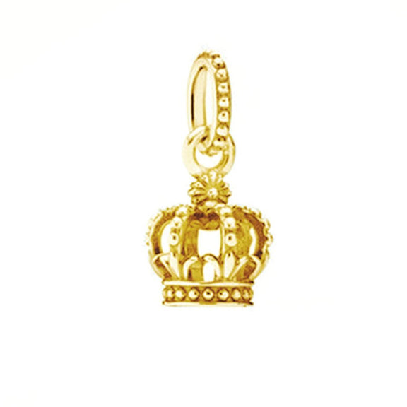 Gold Crown Charm with Filigree Details - Gold crown charm with filigree details