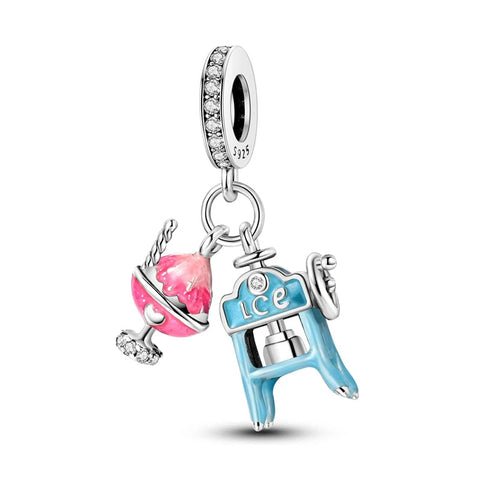Refreshing Ice Treat Sterling Silver Charm with Enamel - Refreshing Ice Treat Sterling Silver Charm with Enamel